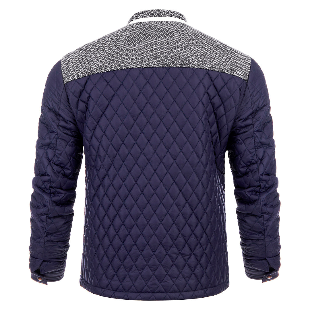 Gewatteerd Winterjack Heren Navy Polyester Waterafstotend Comfortabel Outdoor Jas voor Herfst Winter | Sansoti
