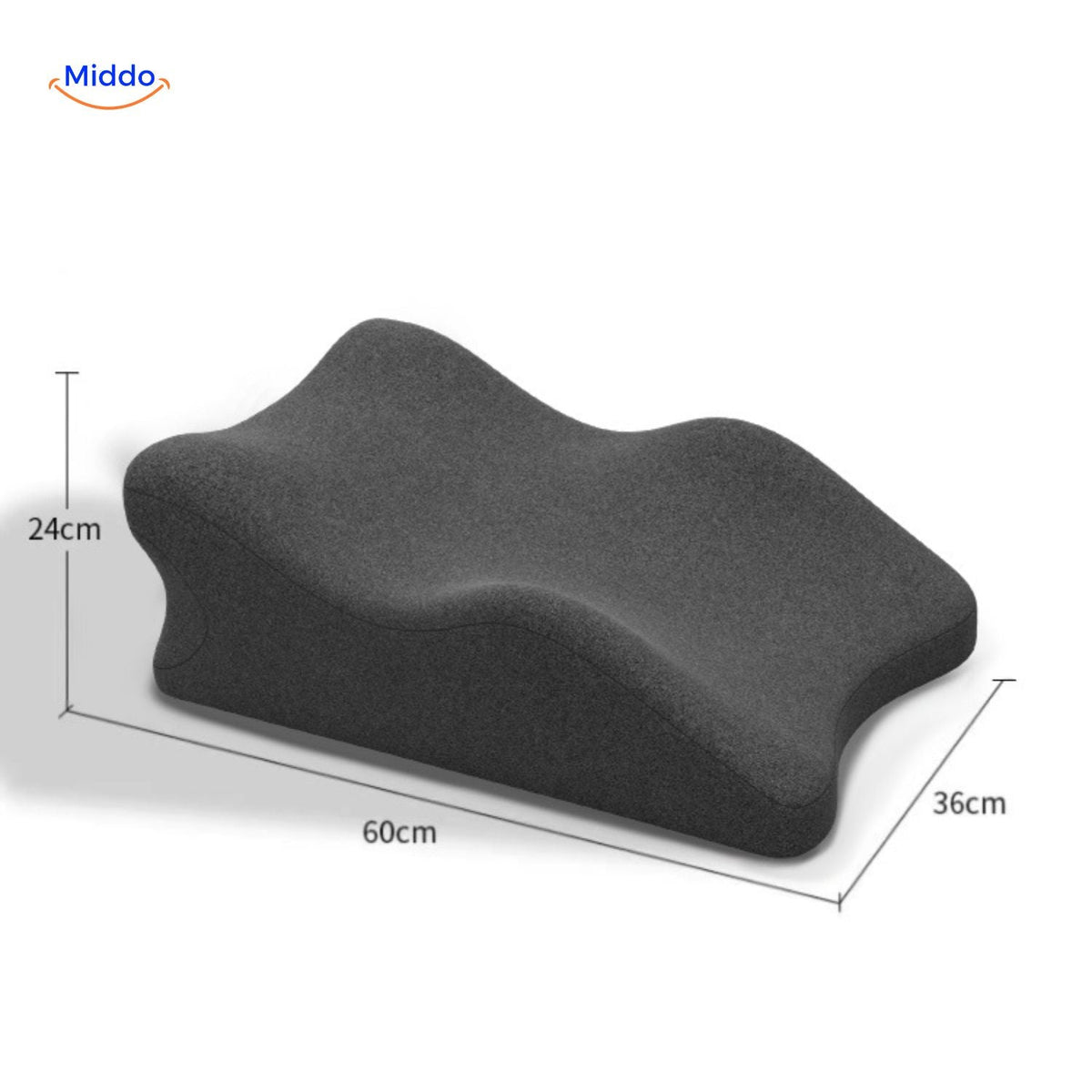 Coussin de soutien pour jambes et pieds 60x36x24cm en polyester - Grossesse, repos, confort, décompression, détente | Sansoti