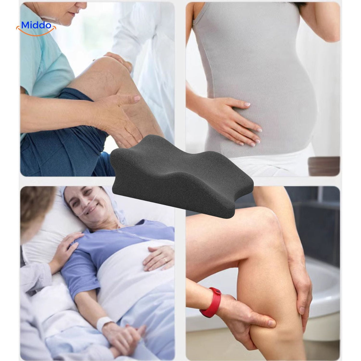 Coussin de soutien pour jambes et pieds 60x36x24cm en polyester - Grossesse, repos, confort, décompression, détente | Sansoti