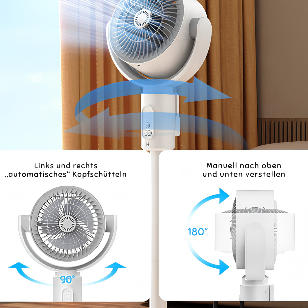 Stille Staande Ventilator 10W met Afstandsbediening en 5 Snelheden – Verstelbare Hoogte – Ideaal Kantoorventilator | Sansoti