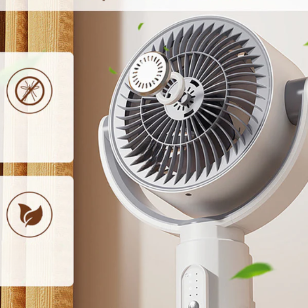 Stille Staande Ventilator 10W met Afstandsbediening en 5 Snelheden – Verstelbare Hoogte – Ideaal Kantoorventilator | Sansoti