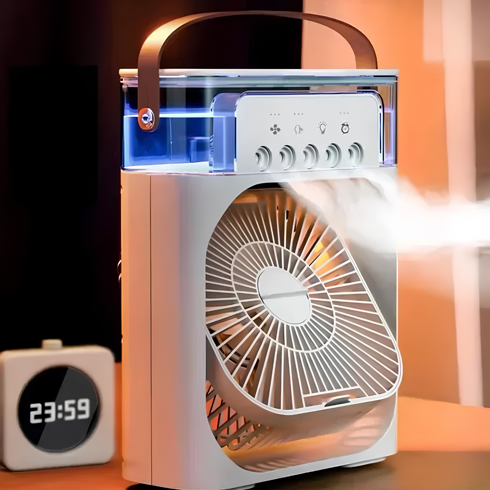 Portable Air Cooler with Humidifier – Mobile USB Fan with 3 Speeds for up to 10m² | Sansoti