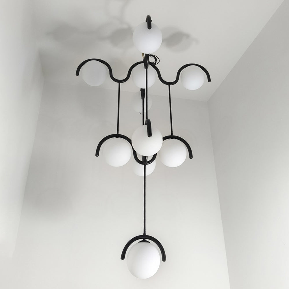 Moderne Kroonluchter met Messing en Glas – Artistieke Verlichting voor Eetkamer en Woonkamer | Sansoti