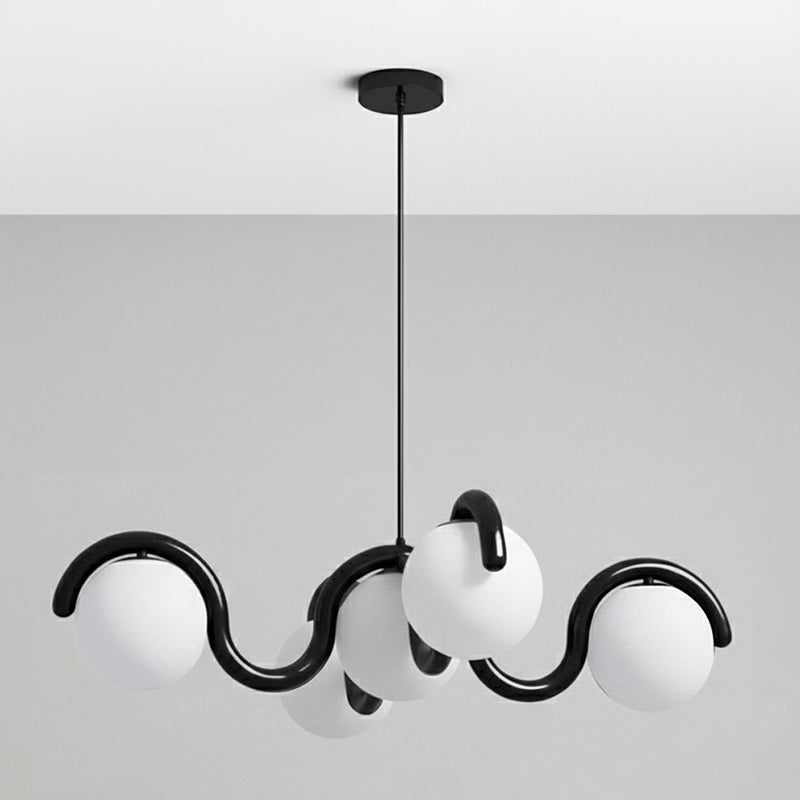 Moderne Kroonluchter met Messing en Glas – Artistieke Verlichting voor Eetkamer en Woonkamer | Sansoti