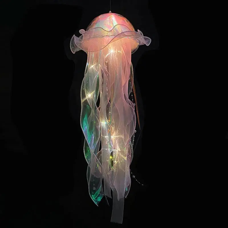 Kwallenlamp LED Hangend Kunststof 50x20cm Kleurrijk Batterij Woonkamer Kinderkamer Feestdecoratie Oceaan Themafeest Sfeerlicht Decoratie | Sansoti