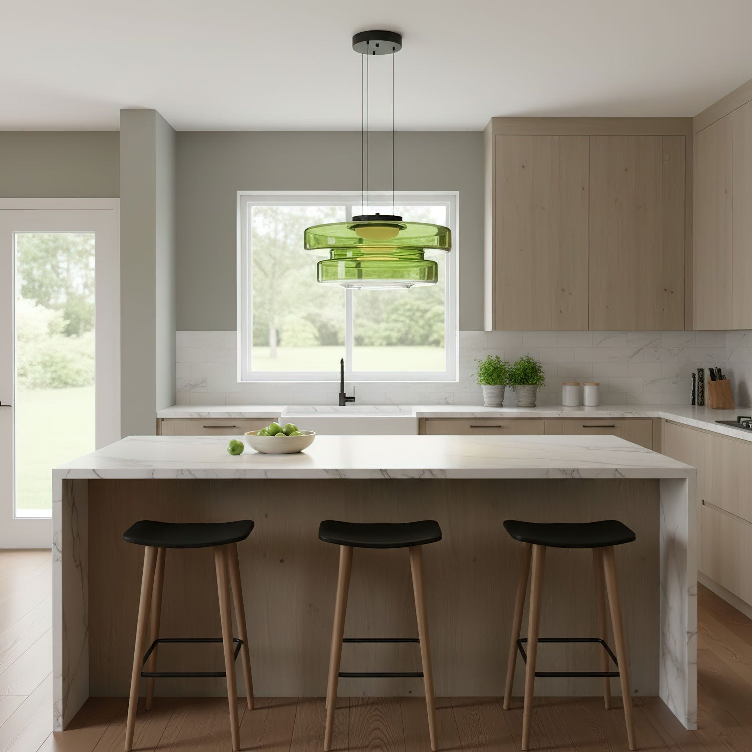 Gelaagde Glazen Hanglamp met Meerdere Schijven 1-2-3 Lagen Dimbare Plafondlamp voor Eetkamer Woonkamer Keuken Scandinavisch Design | Sansoti