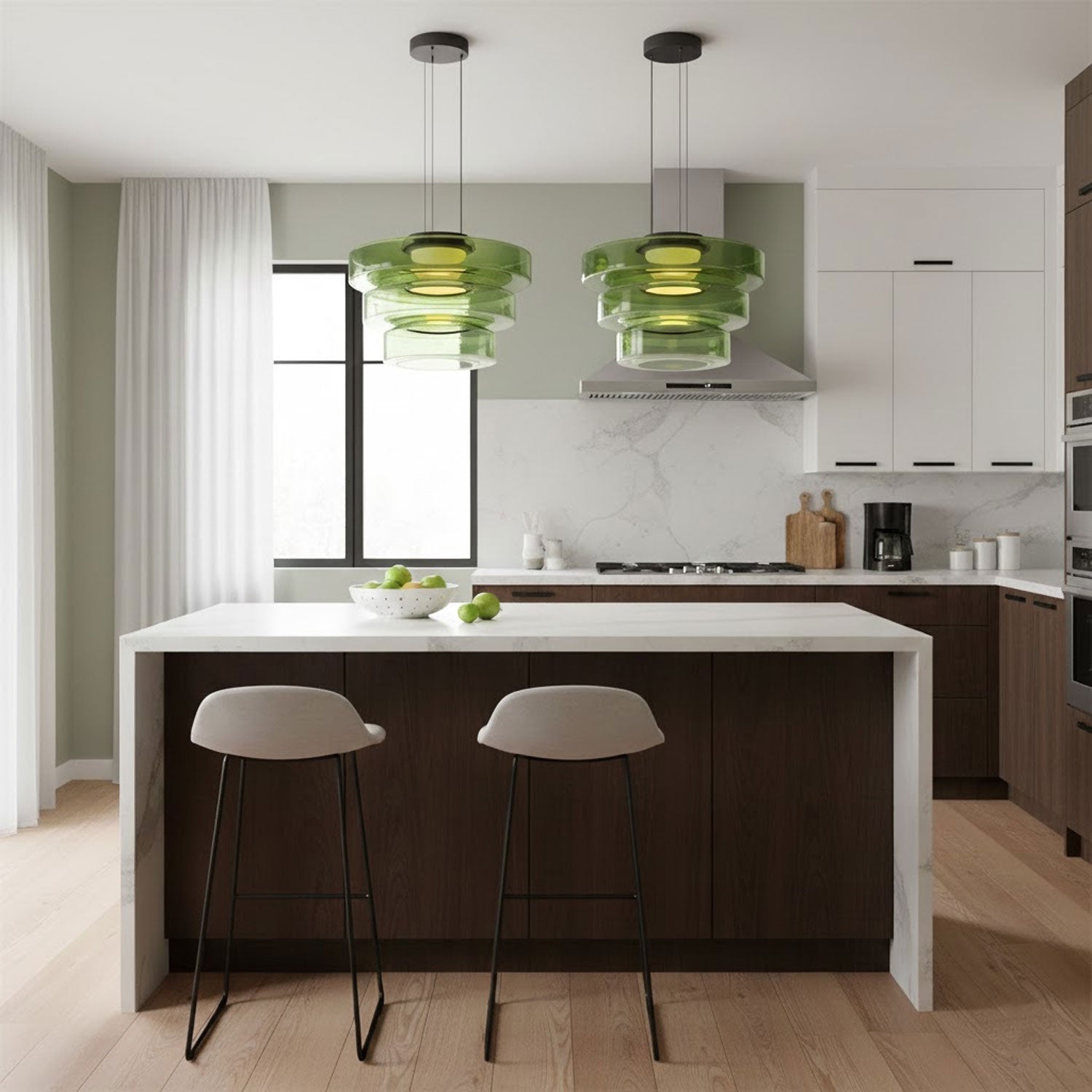 Gelaagde Glazen Hanglamp met Meerdere Schijven 1-2-3 Lagen Dimbare Plafondlamp voor Eetkamer Woonkamer Keuken Scandinavisch Design | Sansoti