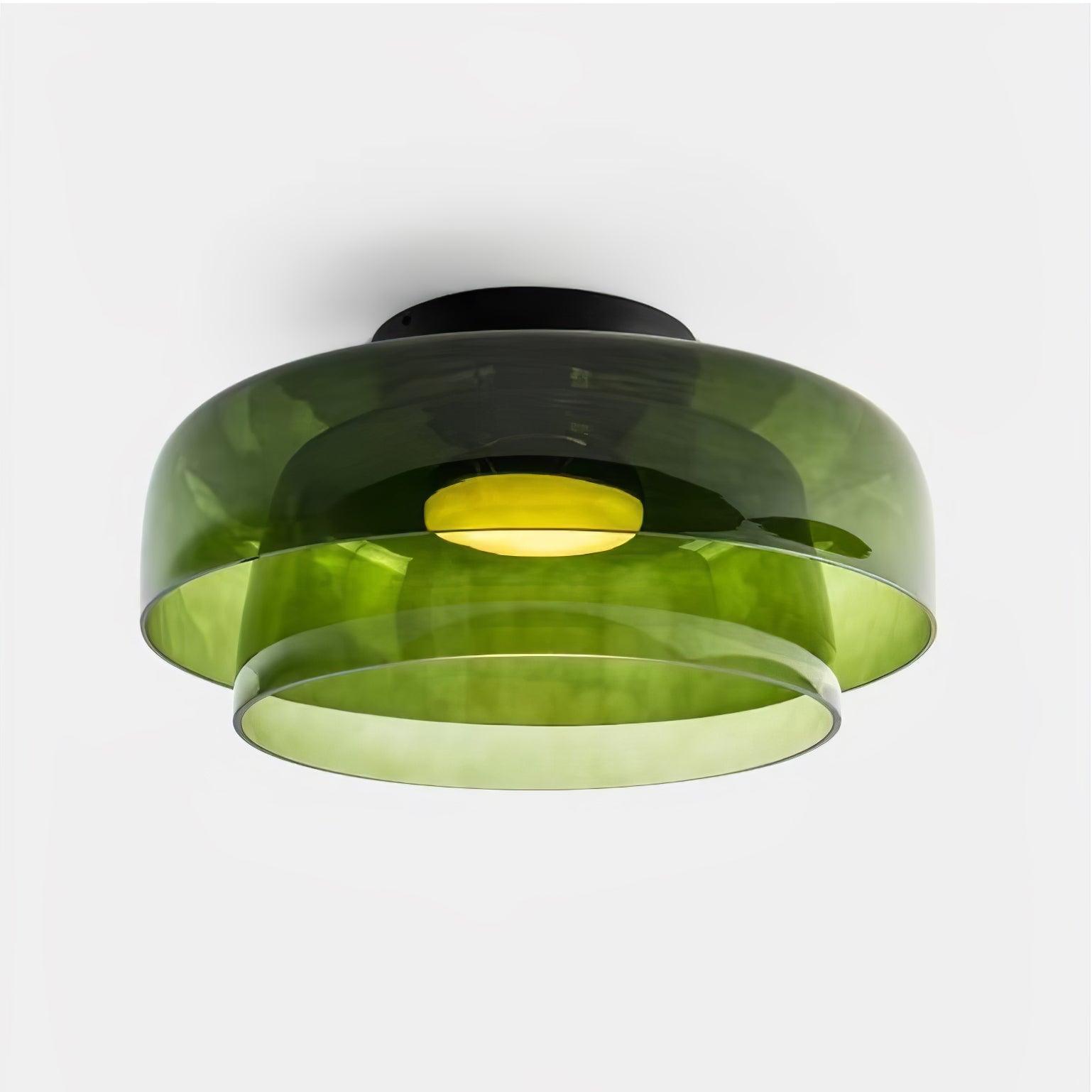 Lagen Plafondlamp met Glazen Schijven | Warm Getint Glas | Scandinavische Elegantie | Subtiel Gelaagd Licht | Moderne Plafondverlichting | Dimbare Versie Beschikbaar | Design Plafondlamp | Meerlaags Glasdesign | Natuurlijk Lichtgevoel | Sansoti
