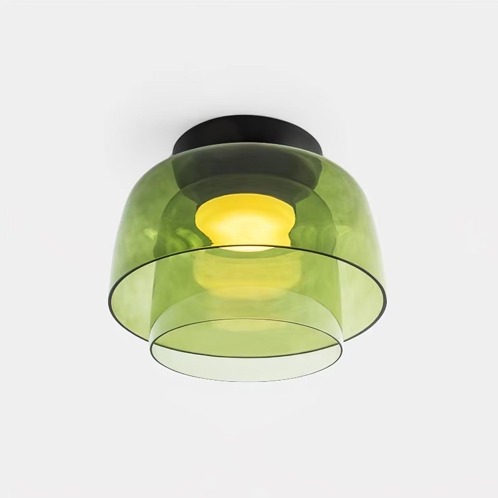Lagen Plafondlamp met Glazen Schijven | Warm Getint Glas | Scandinavische Elegantie | Subtiel Gelaagd Licht | Moderne Plafondverlichting | Dimbare Versie Beschikbaar | Design Plafondlamp | Meerlaags Glasdesign | Natuurlijk Lichtgevoel | Sansoti