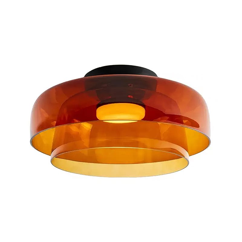 Lagen Plafondlamp met Glazen Schijven | Warm Getint Glas | Scandinavische Elegantie | Subtiel Gelaagd Licht | Moderne Plafondverlichting | Dimbare Versie Beschikbaar | Design Plafondlamp | Meerlaags Glasdesign | Natuurlijk Lichtgevoel | Sansoti
