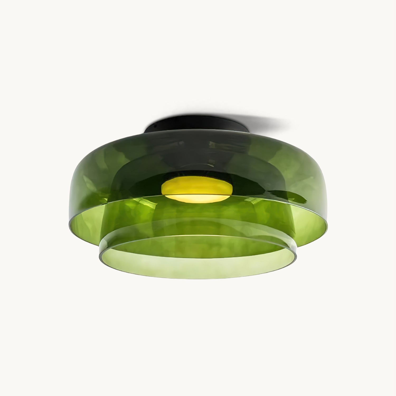 Deckenleuchte Schichtglas Metall Schwarz Grün Rauchgrau Orange LED 32-42cm 3 Lichtfarben | Restfield
