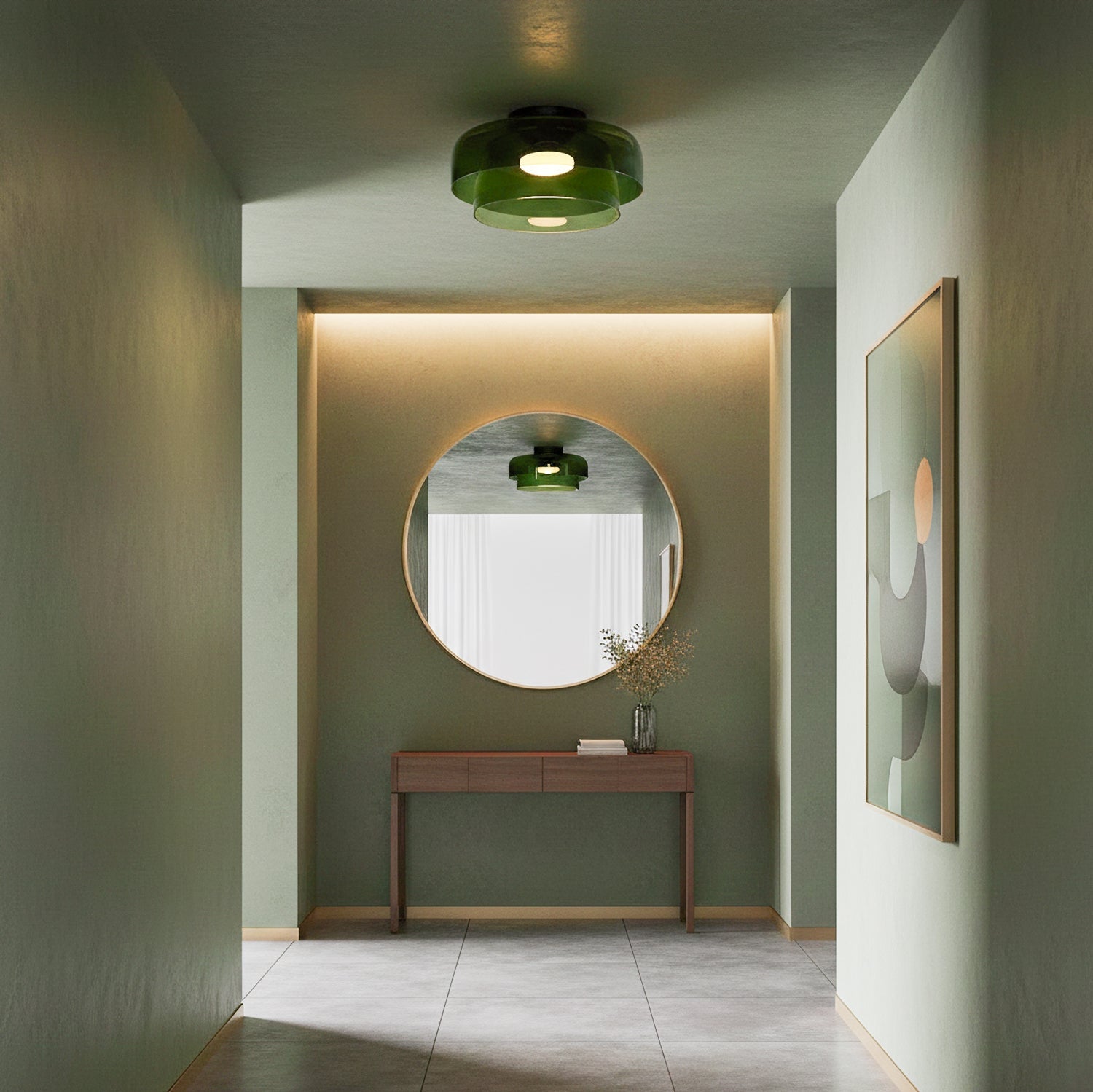 Deckenleuchte Schichtglas Metall Schwarz Grün Rauchgrau Orange LED 32-42cm 3 Lichtfarben | Restfield