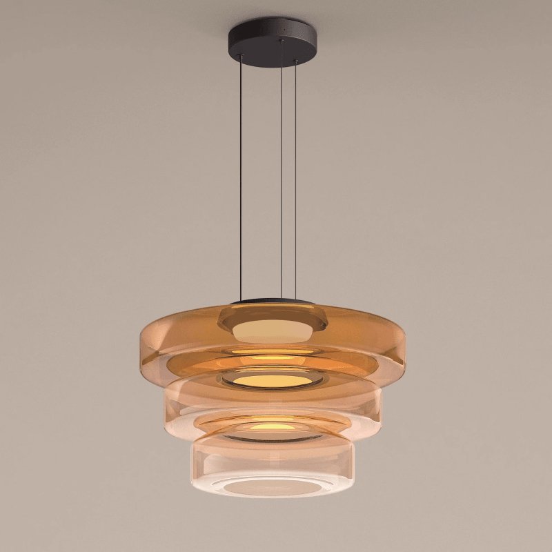 Gelaagde Glazen Hanglamp met Meerdere Schijven 1-2-3 Lagen Dimbare Plafondlamp voor Eetkamer Woonkamer Keuken Scandinavisch Design | Sansoti