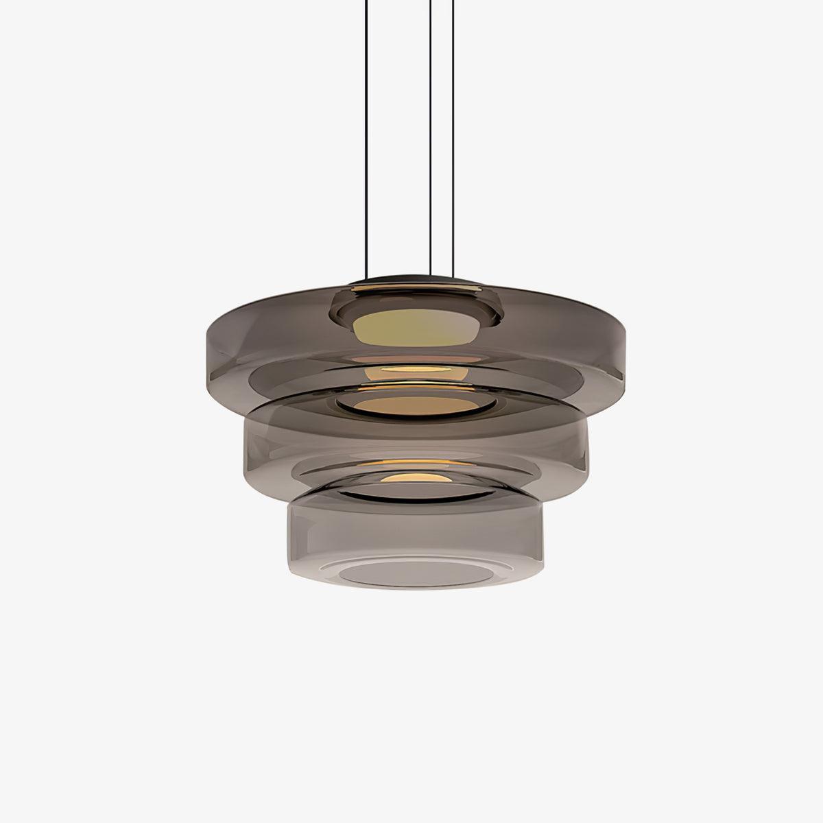 Gelaagde Glazen Hanglamp met Meerdere Schijven 1-2-3 Lagen Dimbare Plafondlamp voor Eetkamer Woonkamer Keuken Scandinavisch Design | Sansoti