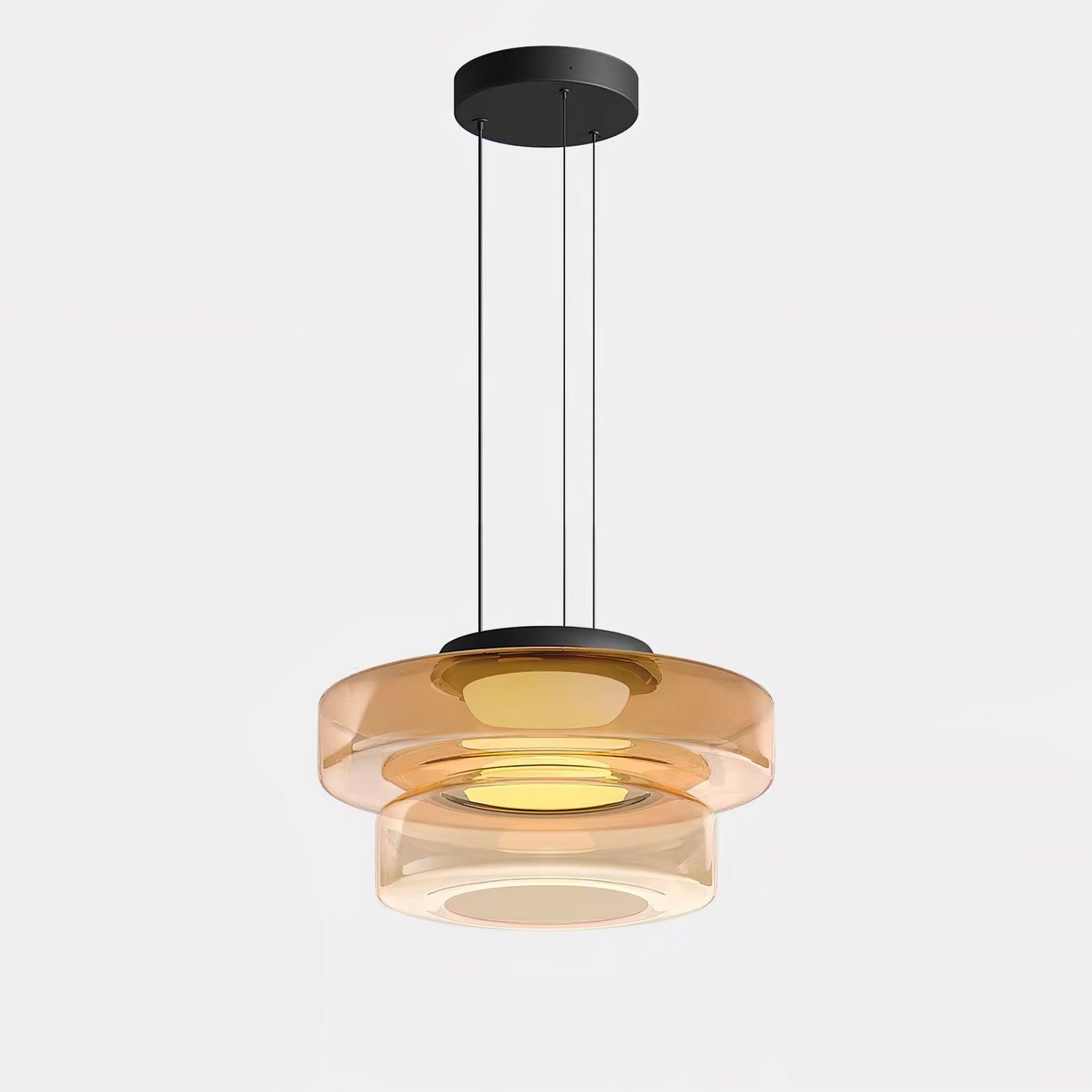Gelaagde Glazen Hanglamp met Meerdere Schijven 1-2-3 Lagen Dimbare Plafondlamp voor Eetkamer Woonkamer Keuken Scandinavisch Design | Sansoti