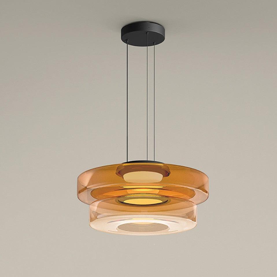 Gelaagde Glazen Hanglamp met Meerdere Schijven 1-2-3 Lagen Dimbare Plafondlamp voor Eetkamer Woonkamer Keuken Scandinavisch Design | Sansoti