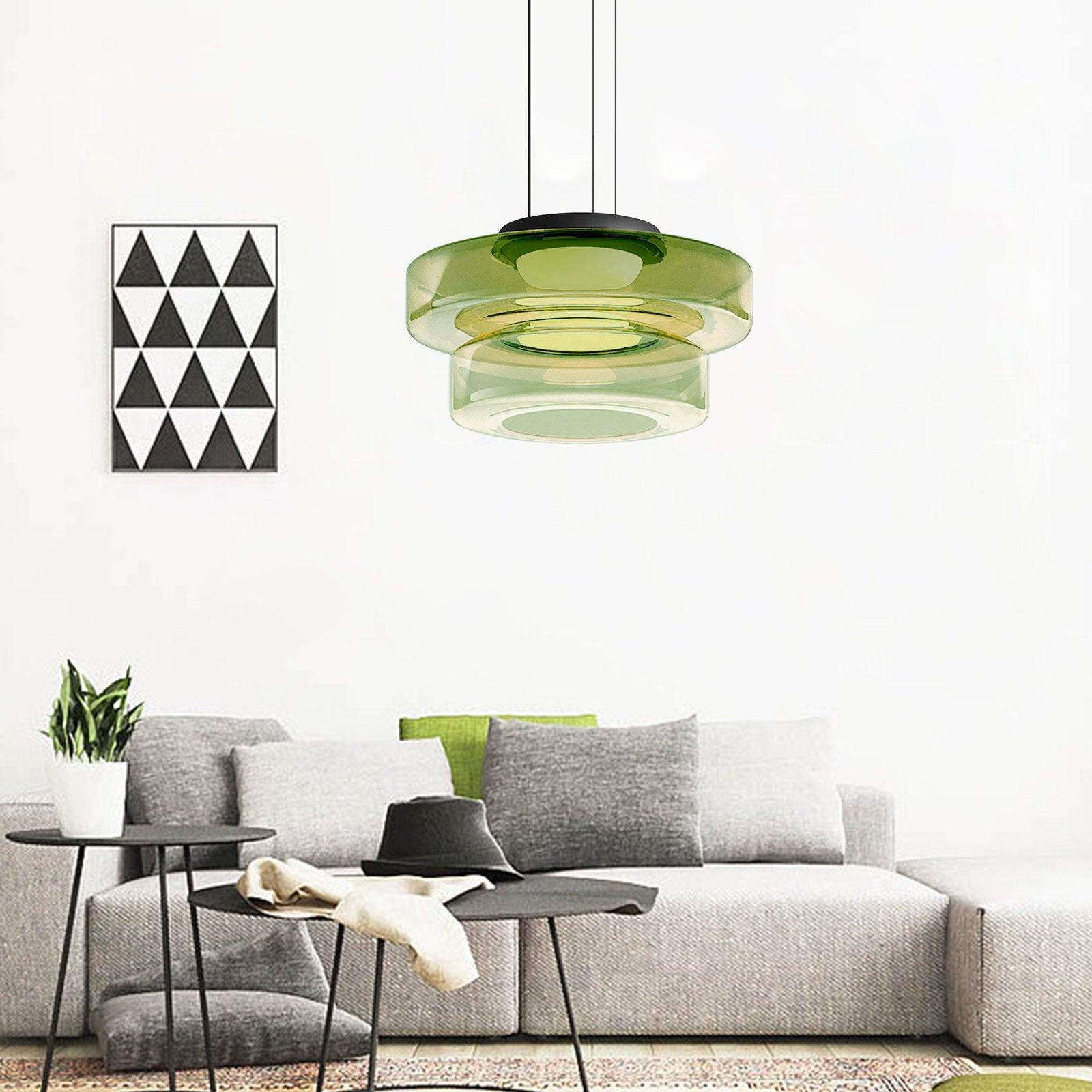 Gelaagde Glazen Hanglamp met Meerdere Schijven 1-2-3 Lagen Dimbare Plafondlamp voor Eetkamer Woonkamer Keuken Scandinavisch Design | Sansoti