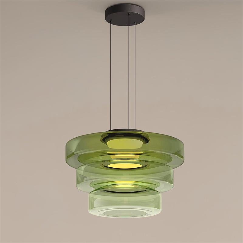 Gelaagde Glazen Hanglamp met Meerdere Schijven 1-2-3 Lagen Dimbare Plafondlamp voor Eetkamer Woonkamer Keuken Scandinavisch Design | Sansoti