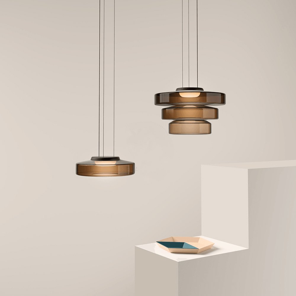 Gelaagde Glazen Hanglamp met Meerdere Schijven 1-2-3 Lagen Dimbare Plafondlamp voor Eetkamer Woonkamer Keuken Scandinavisch Design | Sansoti