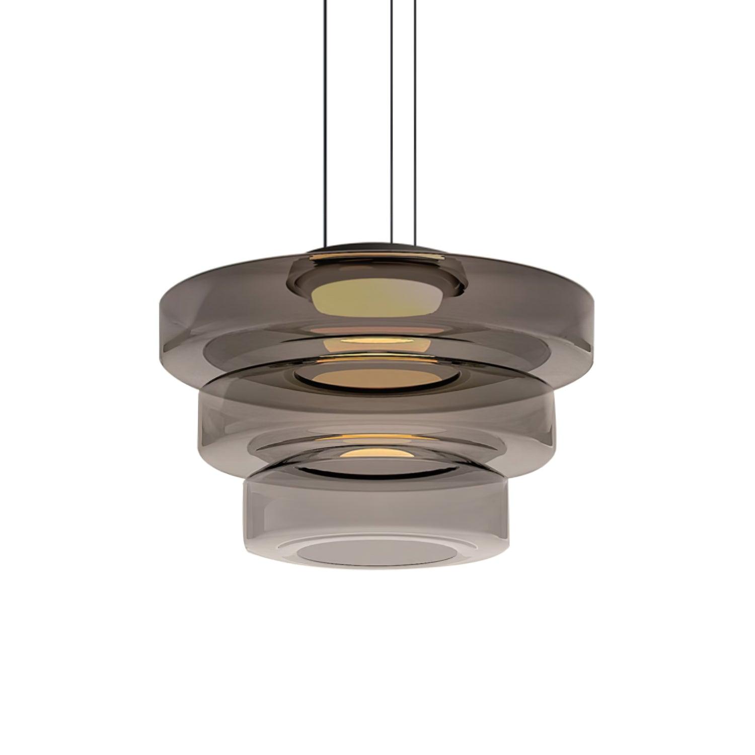 Gelaagde Glazen Hanglamp met Meerdere Schijven 1-2-3 Lagen Dimbare Plafondlamp voor Eetkamer Woonkamer Keuken Scandinavisch Design | Sansoti
