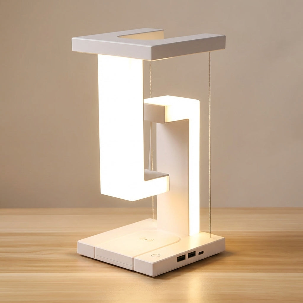 Tafellamp LED Draadloos Opladen Qi Zweefeffect Nachtkastlamp Slaapkamer Bureaulamp Modern Futuristisch Sfeerverlichting | Sansoti