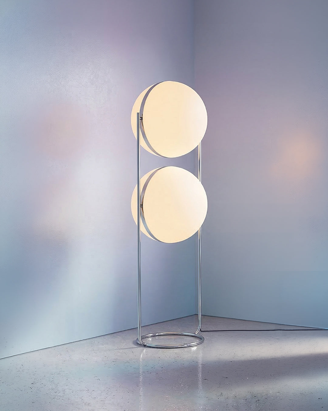 Moderne Vloerlamp met Chroomafwerking en Acrylbollen – Sfeervolle Verlichting voor Woonkamer en Slaapkamer | Sansoti