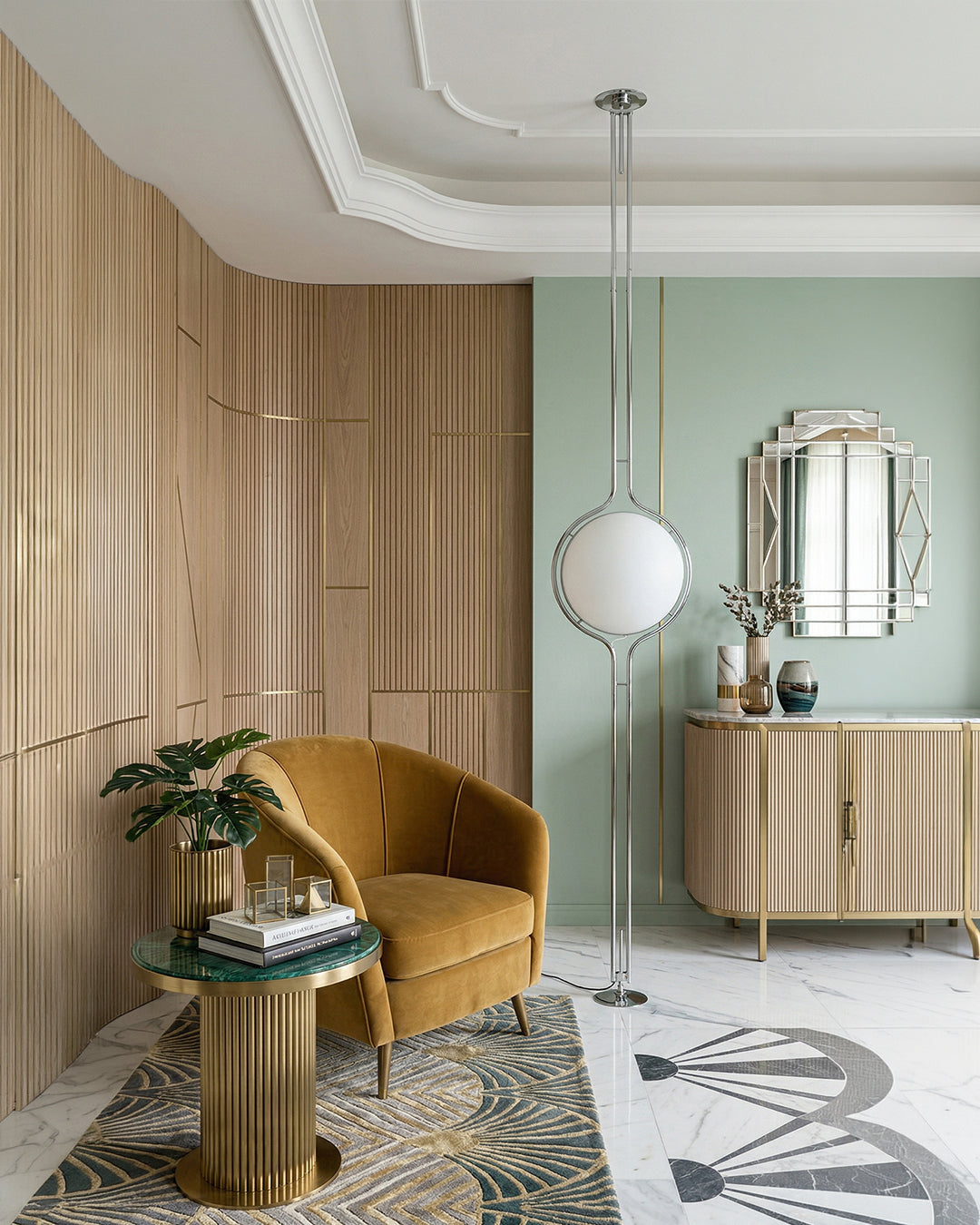 Moderne Vloerlamp met Chroomafwerking en Acrylbollen – Sfeervolle Verlichting voor Woonkamer en Slaapkamer | Sansoti