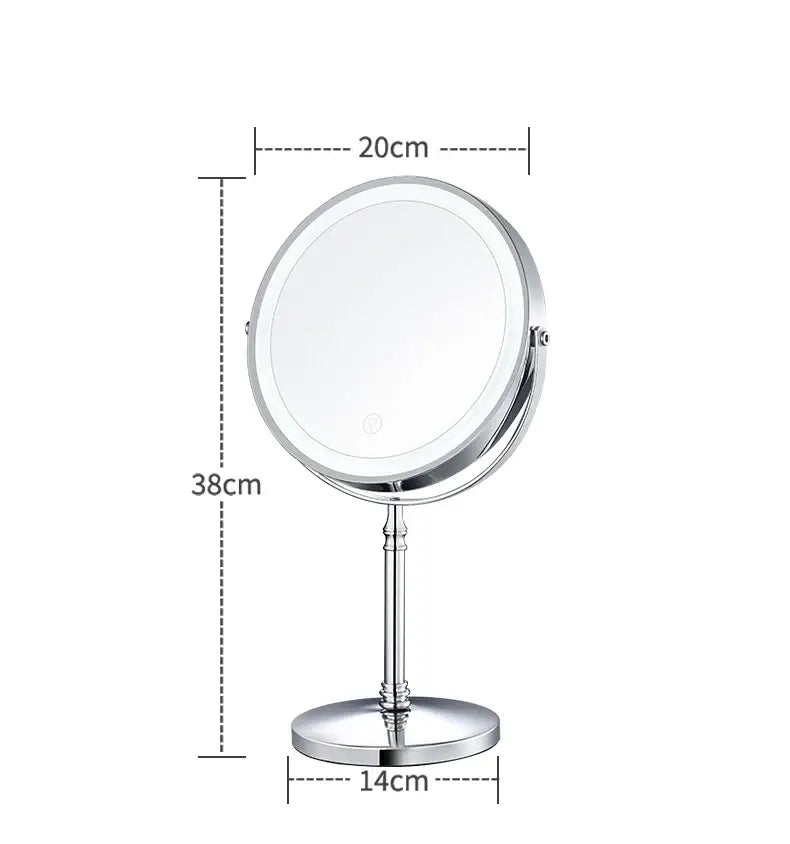Verlichte Cosmeticaspiegel 20cm met 10x Vergroting USB Oplaadbaar LED Verlichting voor Perfecte Make-up | Sansoti