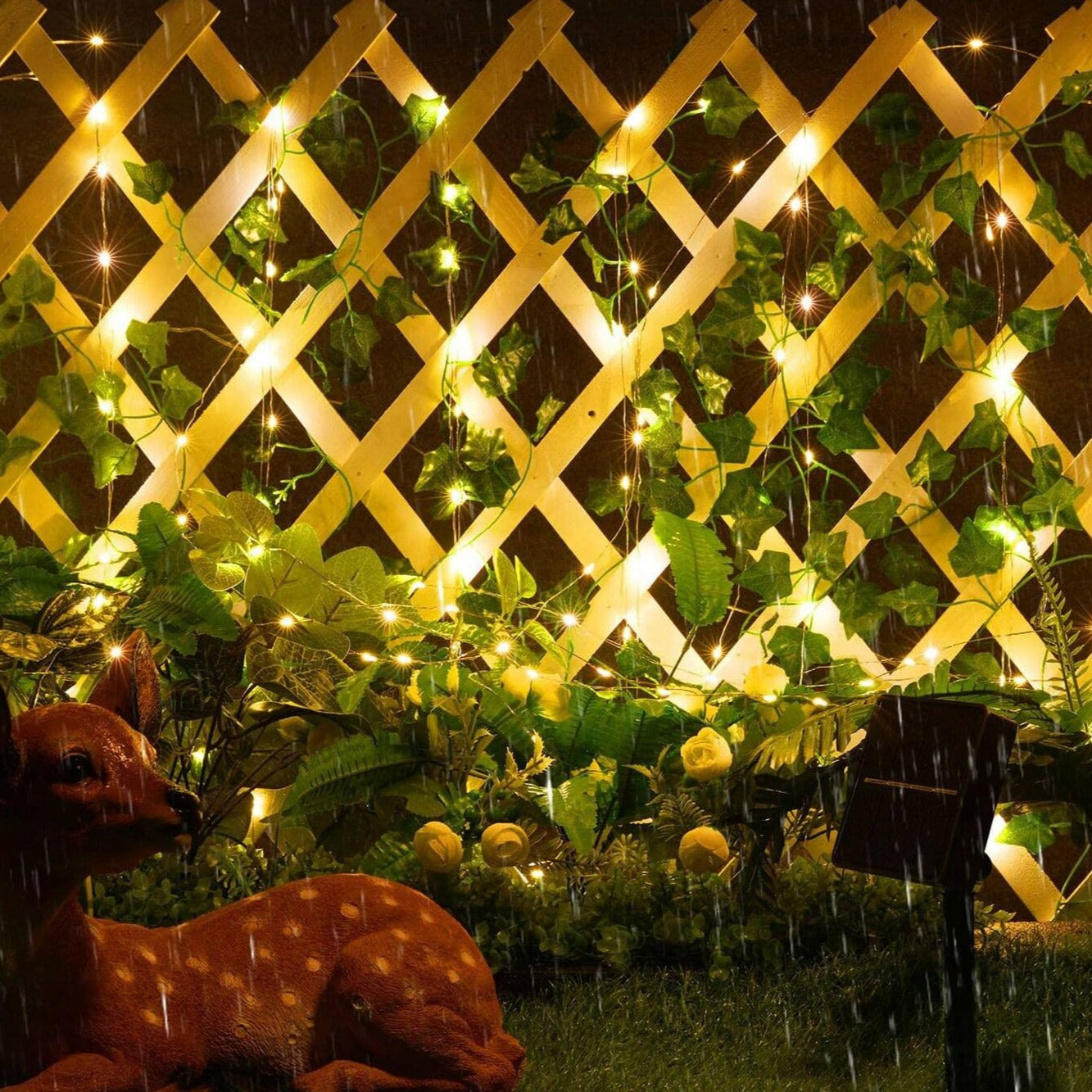 LED Vintage Light String with Leaf Vines Warm White for Garden and Interior | Sansoti