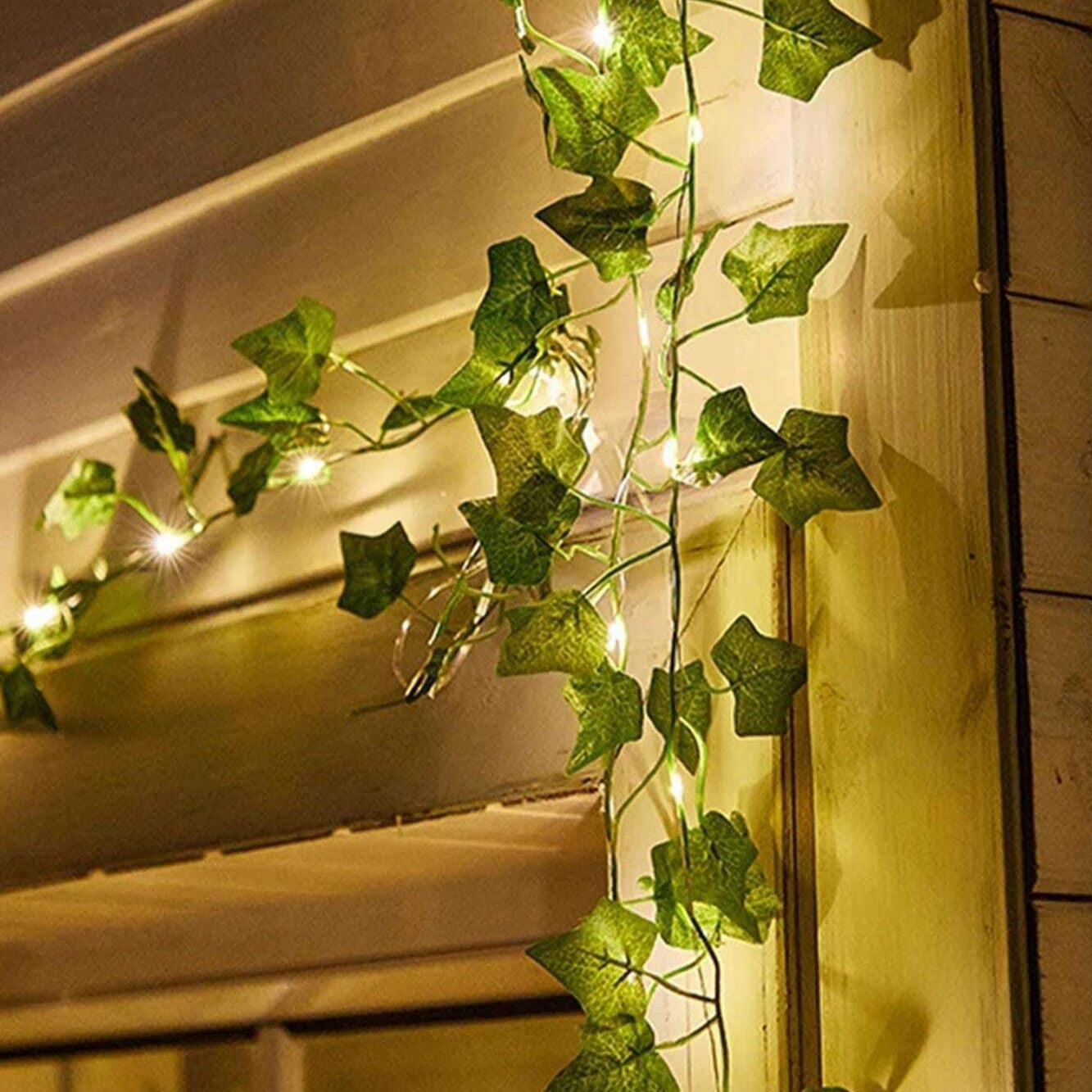 LED Vintage Light String with Leaf Vines Warm White for Garden and Interior | Sansoti