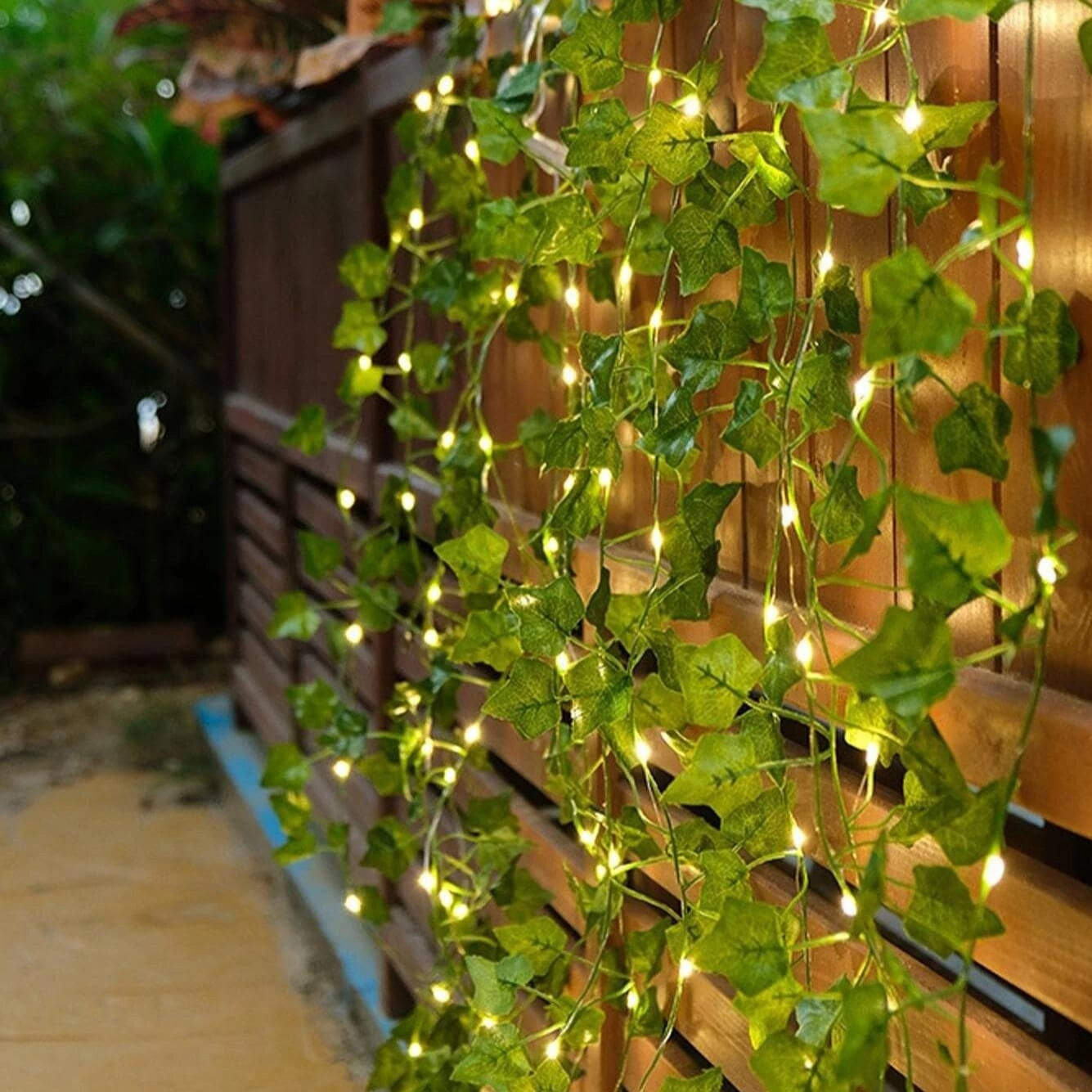 LED Vintage Light String with Leaf Vines Warm White for Garden and Interior | Sansoti