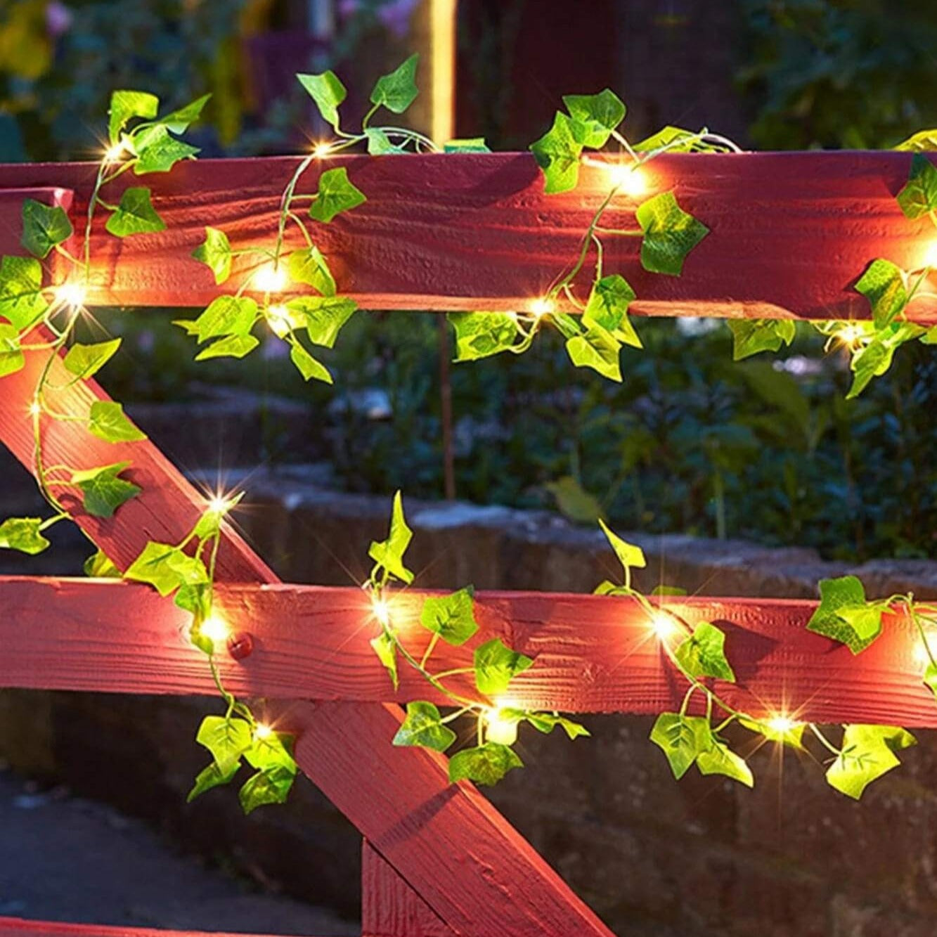 LED Vintage Light String with Leaf Vines Warm White for Garden and Interior | Sansoti