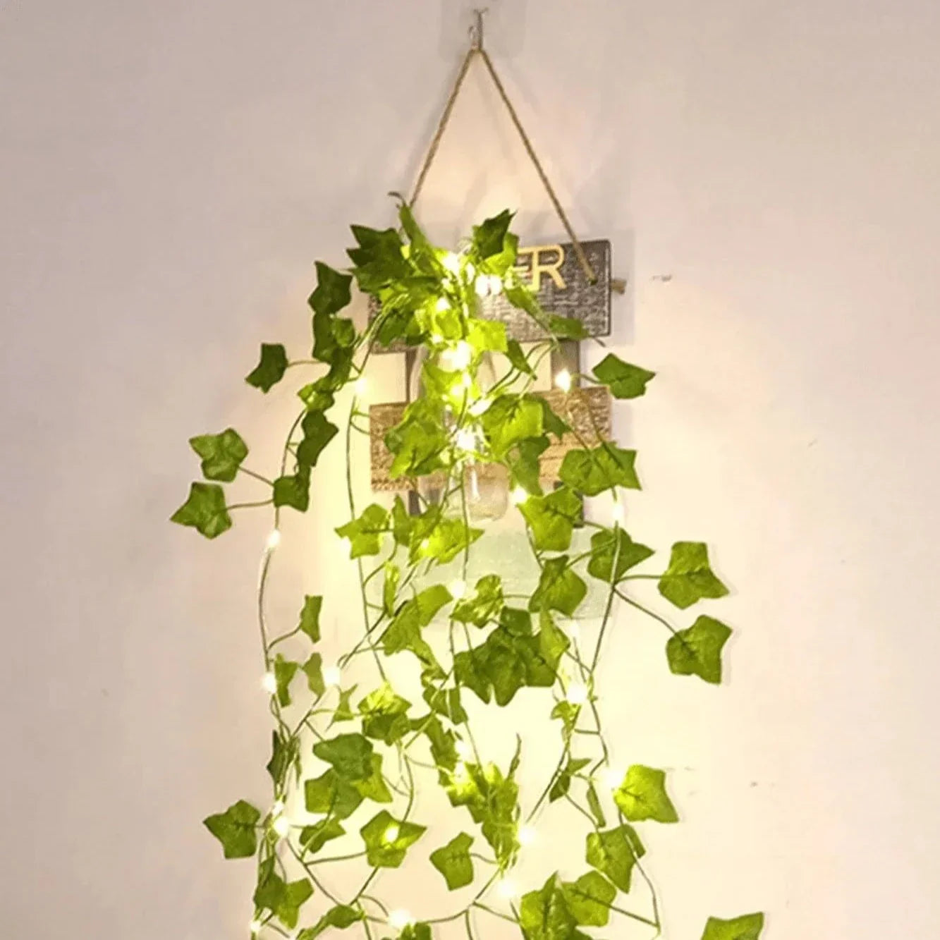 LED Vintage Light String with Leaf Vines Warm White for Garden and Interior | Sansoti