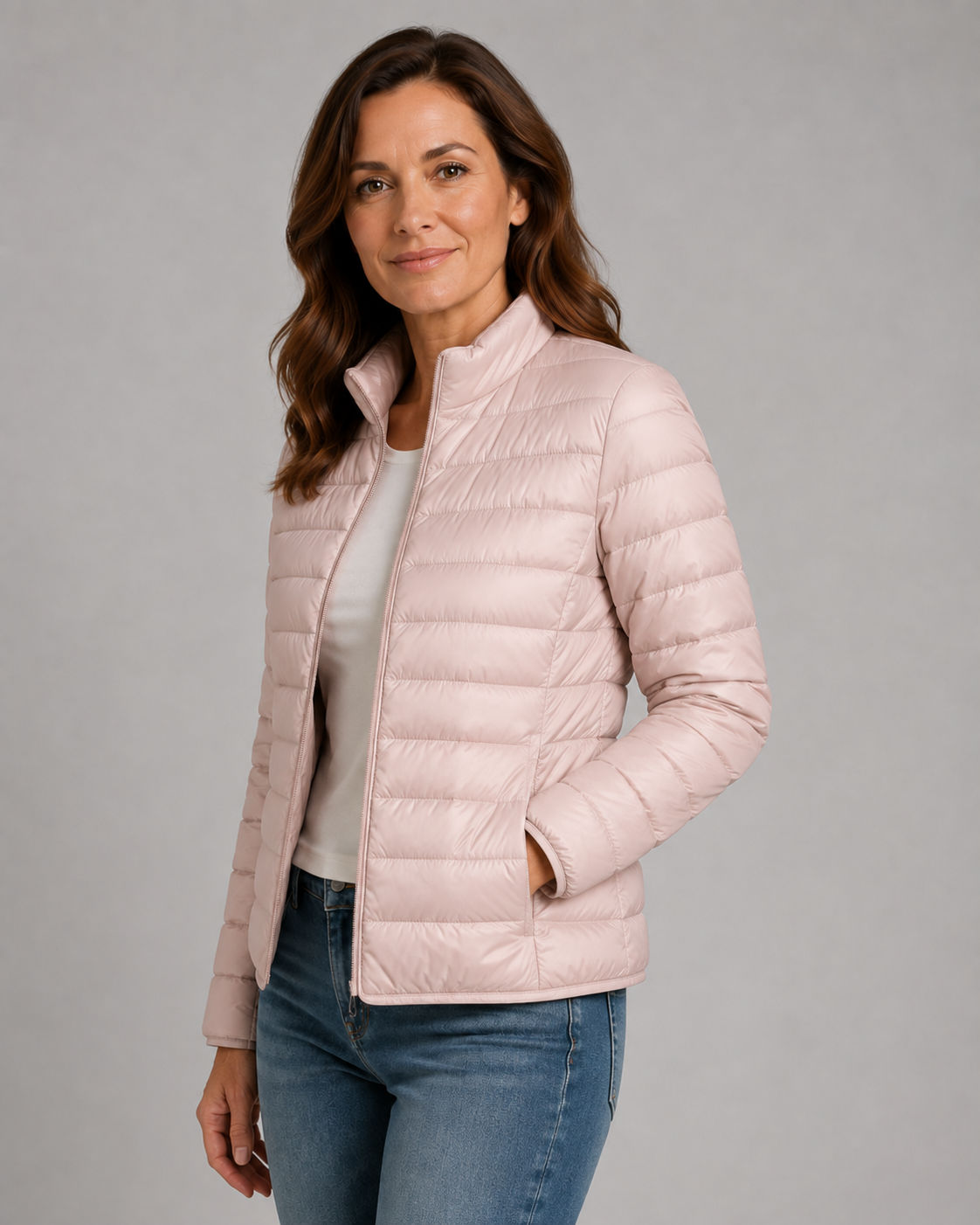 Dames Gewatteerde Jas met Staande Kraag - Lichtgewicht Puffer Winterjas - Stijlvol Warm Winterkleding | Sansoti