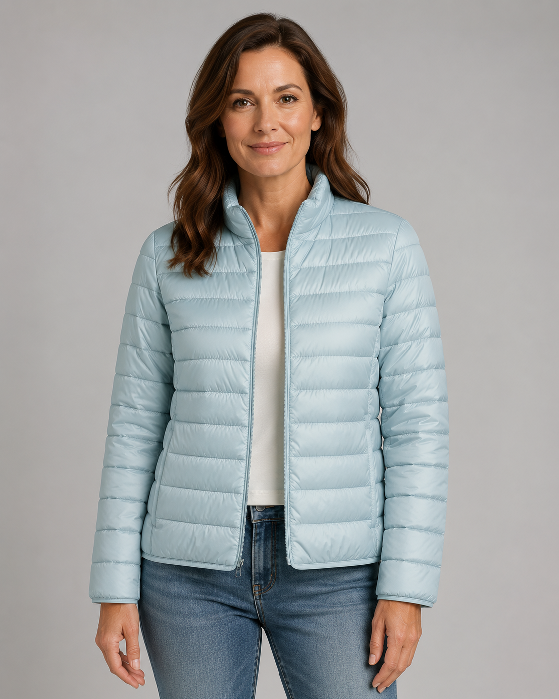 Dames Gewatteerde Jas met Staande Kraag - Lichtgewicht Puffer Winterjas - Stijlvol Warm Winterkleding | Sansoti