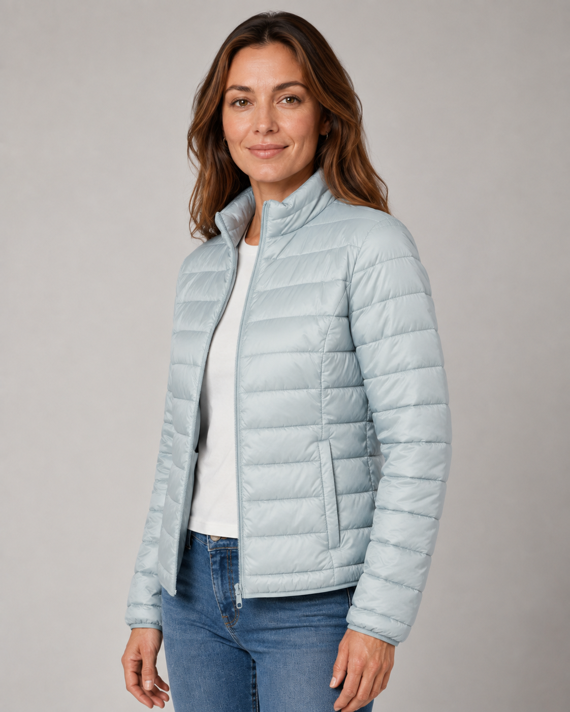Dames Gewatteerde Jas met Staande Kraag - Lichtgewicht Puffer Winterjas - Stijlvol Warm Winterkleding | Sansoti