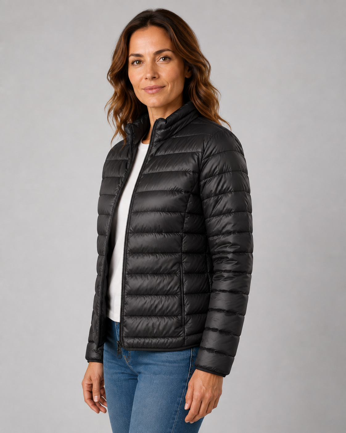 Dames Gewatteerde Jas met Staande Kraag - Lichtgewicht Puffer Winterjas - Stijlvol Warm Winterkleding | Sansoti