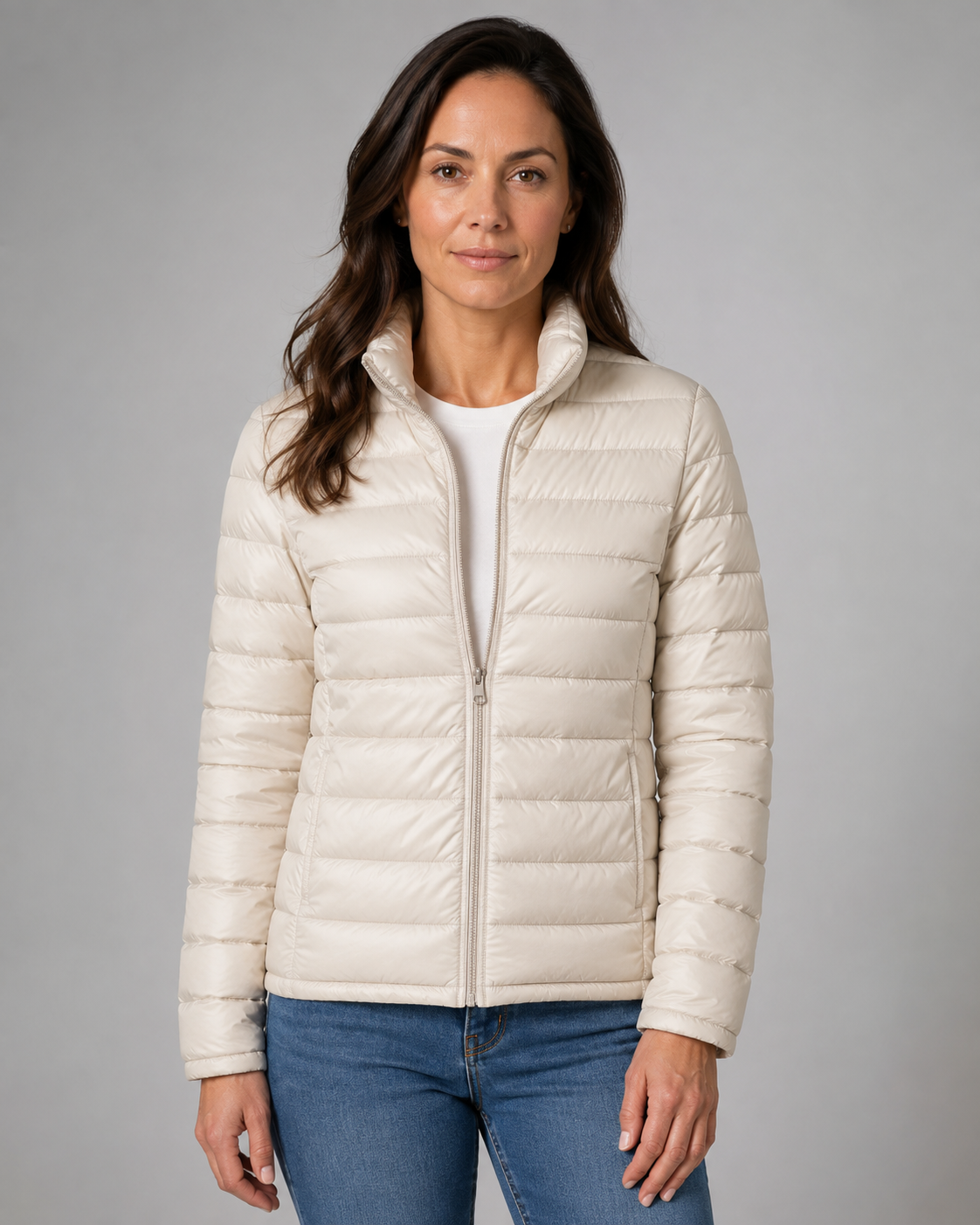 Dames Gewatteerde Jas met Staande Kraag - Lichtgewicht Puffer Winterjas - Stijlvol Warm Winterkleding | Sansoti