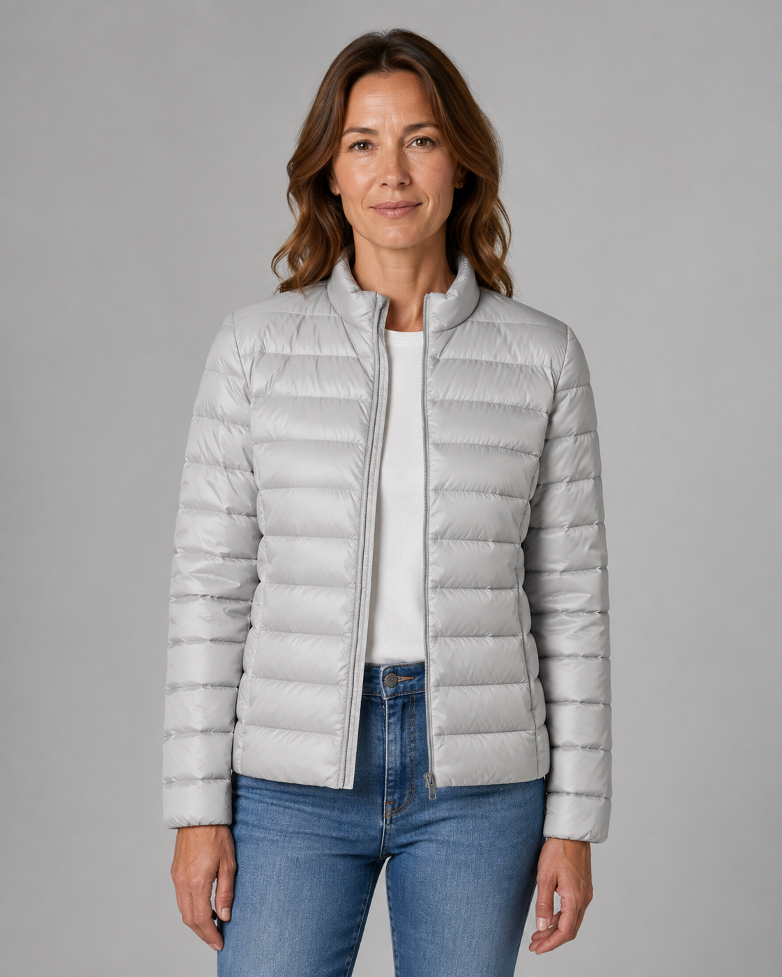 Dames Gewatteerde Jas met Staande Kraag - Lichtgewicht Puffer Winterjas - Stijlvol Warm Winterkleding | Sansoti