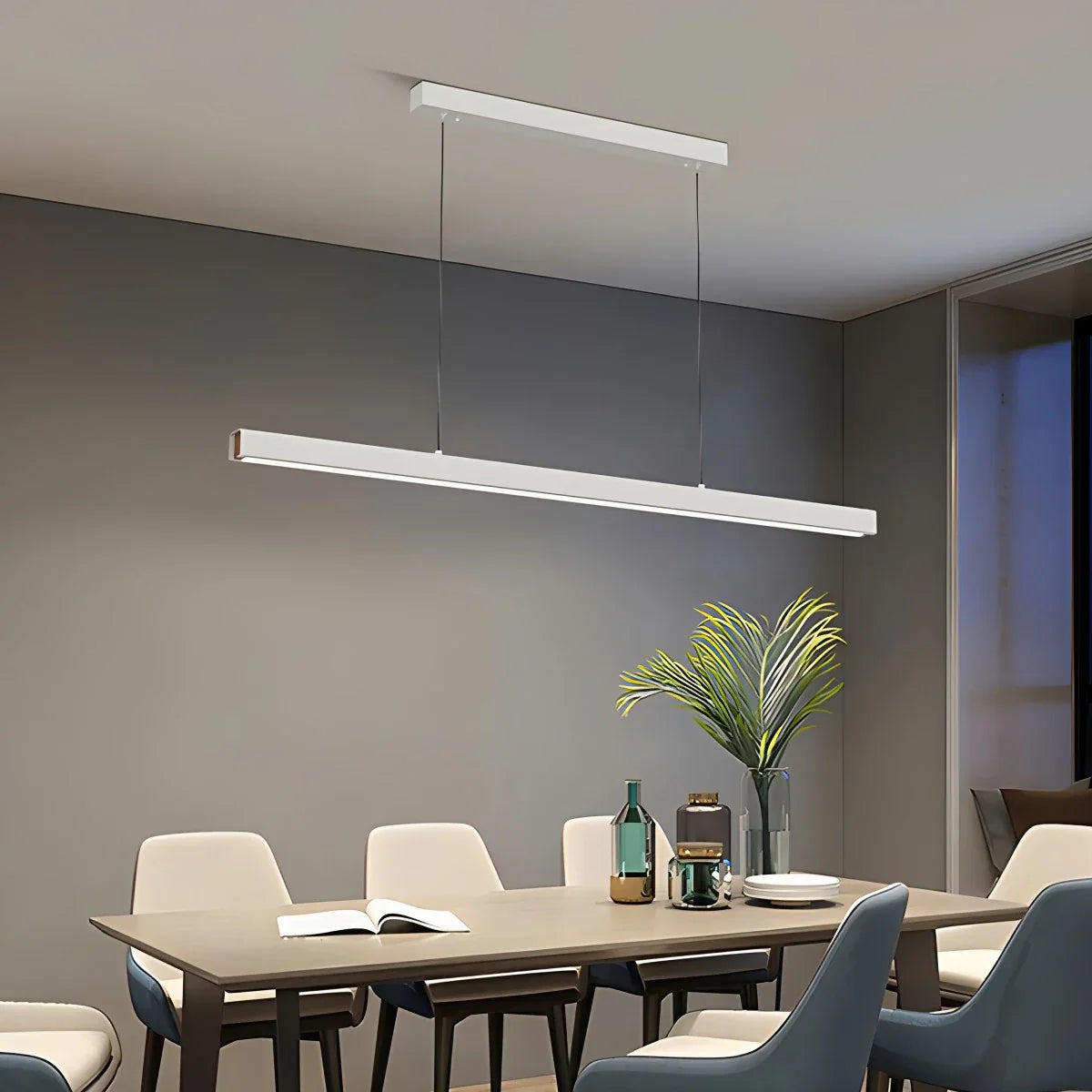 Lineare LED-Hängeleuchte Aluminium Schwarz Kochinsel Esstisch Büro Modern Deckenleuchte Minimalistische Hängeleuchte | Restfield