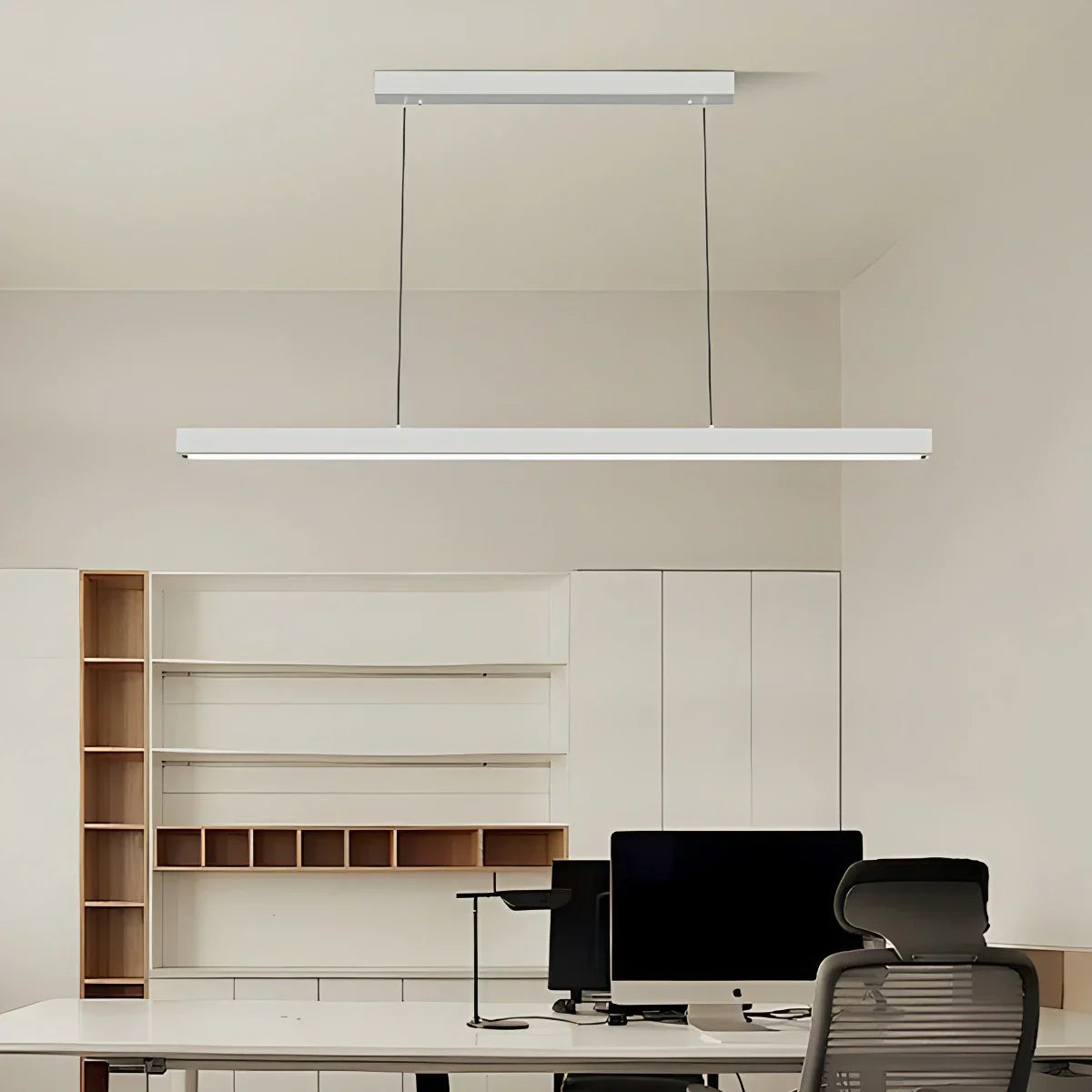 Lineare LED-Hängeleuchte Aluminium Schwarz Kochinsel Esstisch Büro Modern Deckenleuchte Minimalistische Hängeleuchte | Restfield