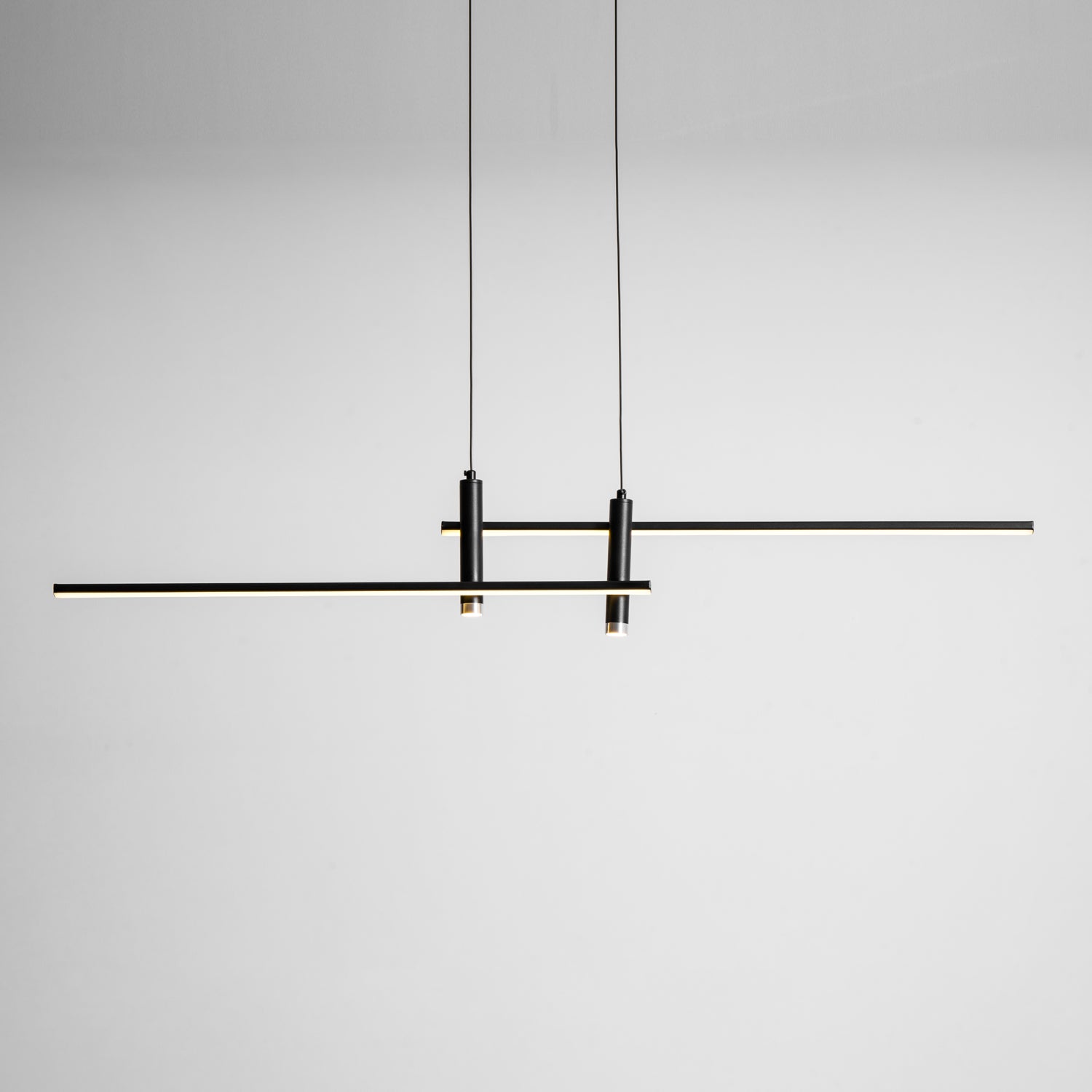 Lineaire hanglamp Links Island • 90/120/150cm • LED geïntegreerd • warm wit/neutraal/koel wit • dimbaar optie • zwart/goud • keuken-eiland boven tafel | Sansoti