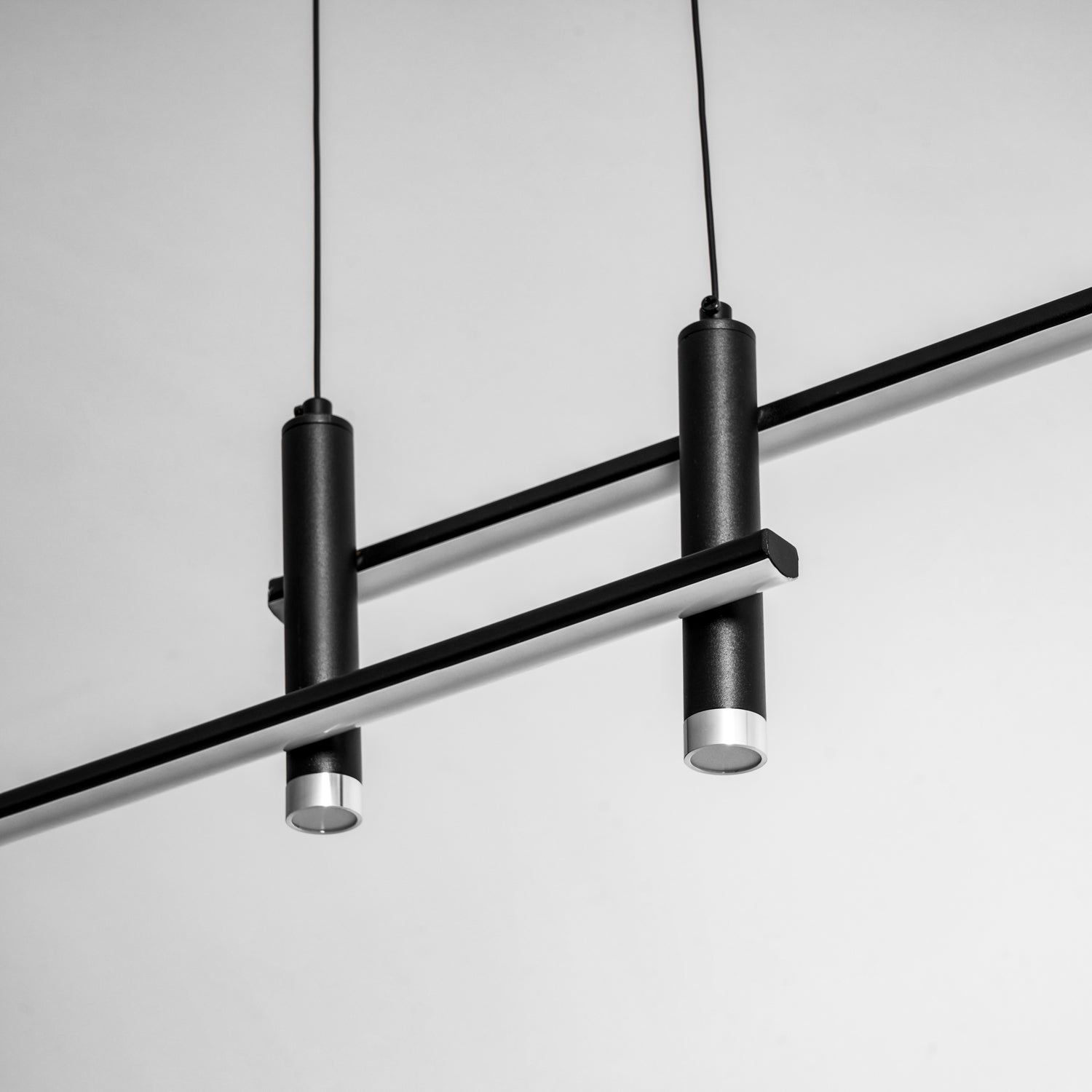 Lineaire hanglamp Links Island • 90/120/150cm • LED geïntegreerd • warm wit/neutraal/koel wit • dimbaar optie • zwart/goud • keuken-eiland boven tafel | Sansoti