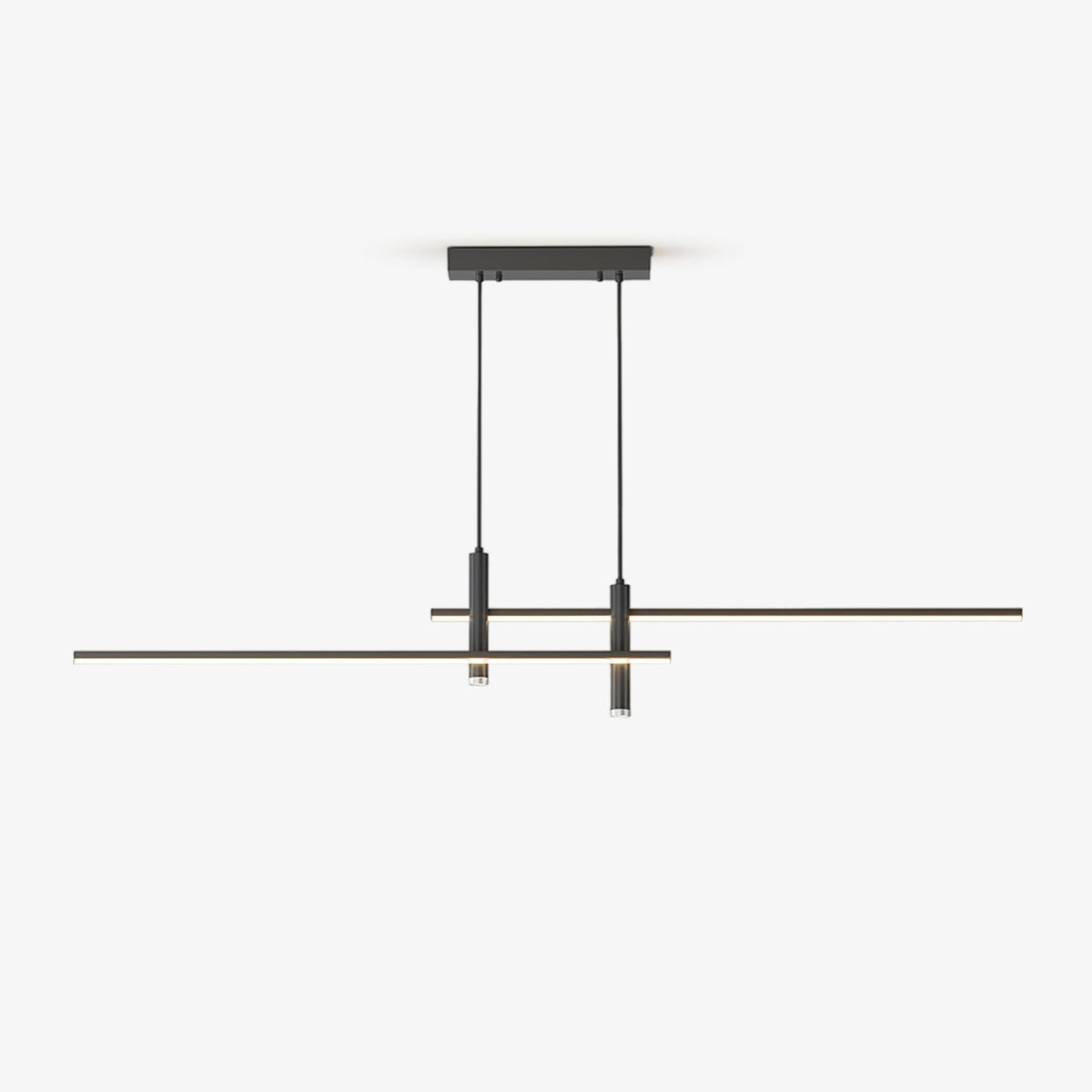 Linear Pendant Light Metal Adjustable Cord Dining Room Kitchen Island Spotlights Black Gold 90-120cm Modern Design | Sansoti