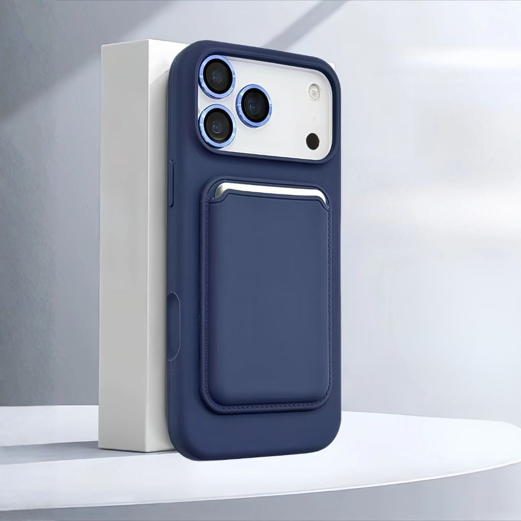 Silicone iPhone Case with Detachable Card Holder, Shockproof Magnetic Card Wallet, Phone Protection | Sansoti