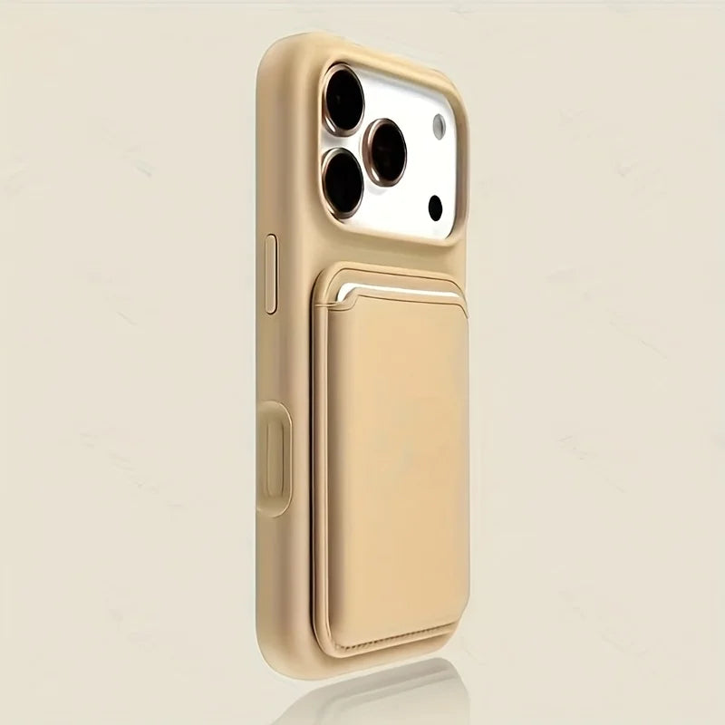 Silicone iPhone Case with Detachable Card Holder, Shockproof Magnetic Card Wallet, Phone Protection | Sansoti