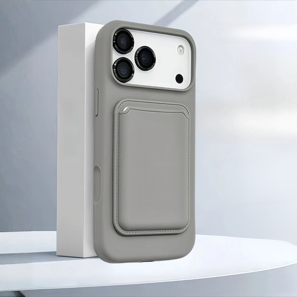 Silicone iPhone Case with Detachable Card Holder, Shockproof Magnetic Card Wallet, Phone Protection | Sansoti