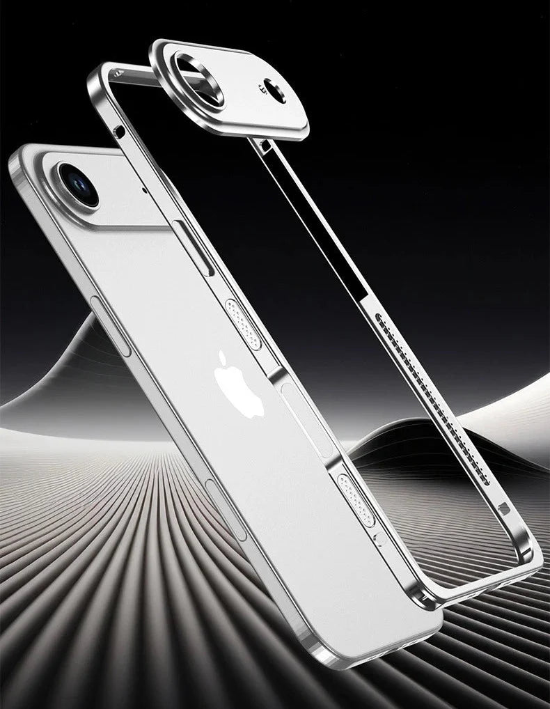 iPhone-Bumper-Case aus Aluminium mit Belüftung, Kameraschutz, stoßfestem Rahmen, robuste Handyhülle | Sansoti