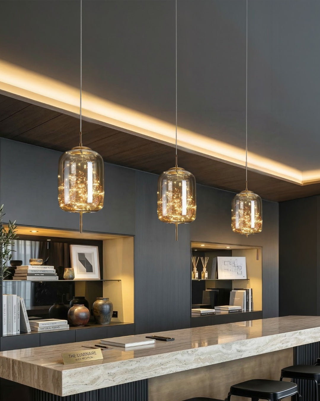 Glazen hanglamp LIV met rookachtige afwerking en warm wit licht – scandinavisch design met handafgewerkt glas – 3 maten beschikbaar | Sansoti