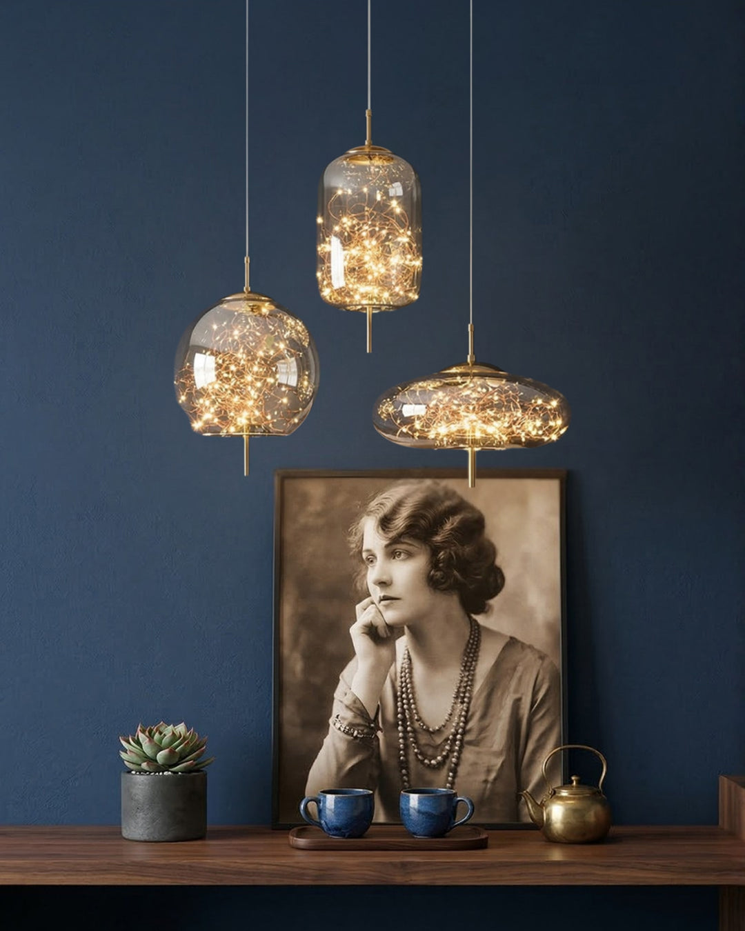 Glazen hanglamp LIV met rookachtige afwerking en warm wit licht – scandinavisch design met handafgewerkt glas – 3 maten beschikbaar | Sansoti